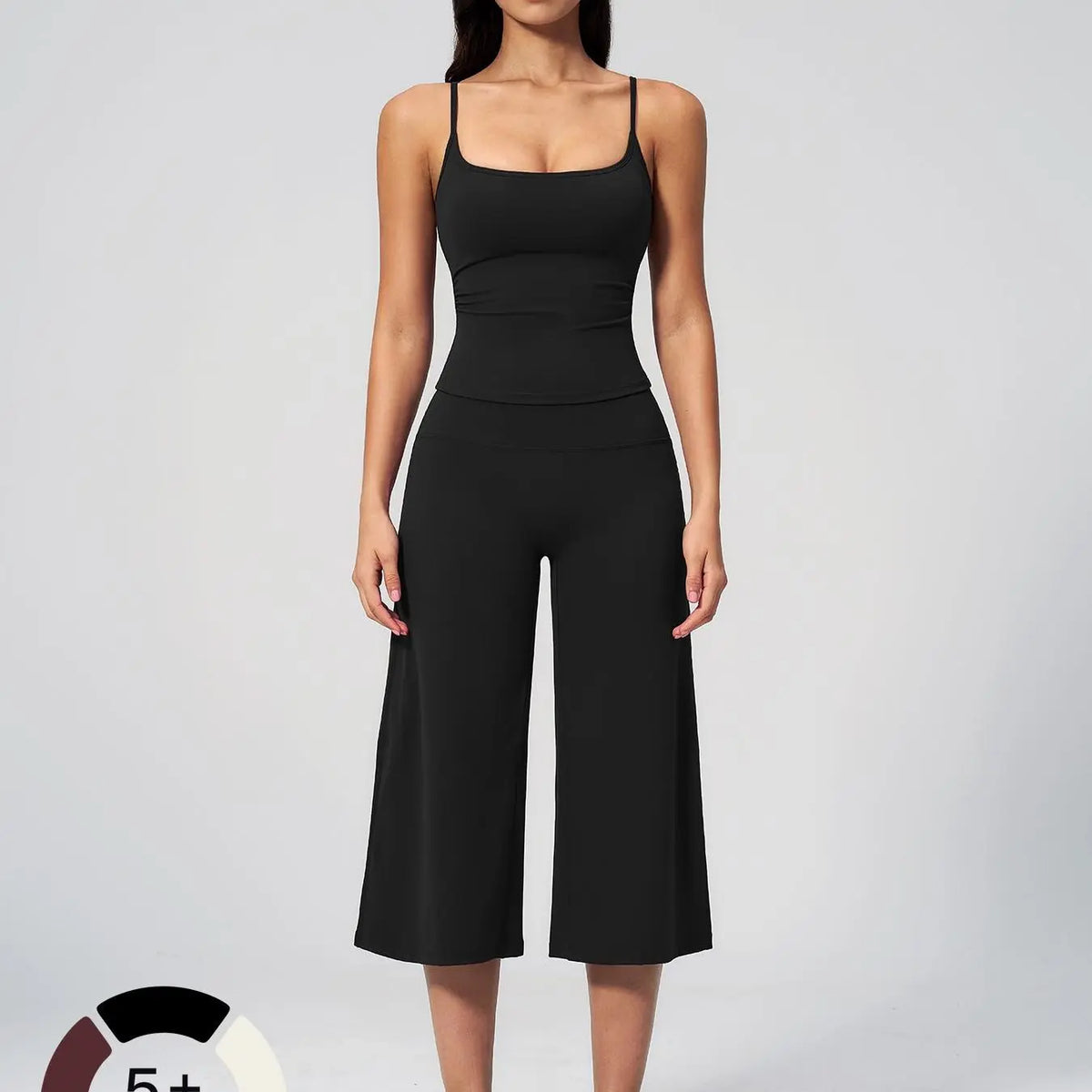 New Yoga Tank Top High Waist Quick-Dry Casual Culottes Capris Pants Running Outdoor Yoga Set for Women, Capris ,Comfortable and Stylish Activewear
