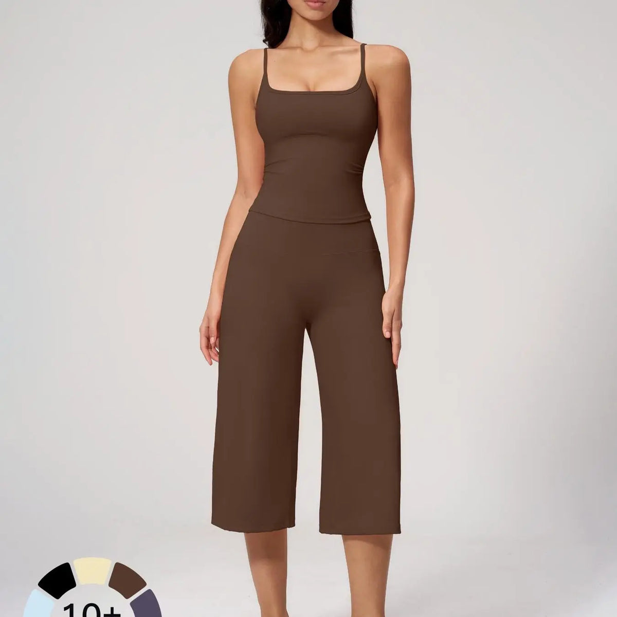 New Yoga Tank Top High Waist Quick-Dry Casual Culottes Capris Pants Running Outdoor Yoga Set for Women, Capris ,Comfortable and Stylish Activewear